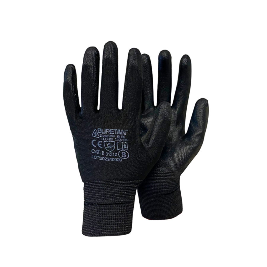 Handschoenen PU - Zwart (12 paar)