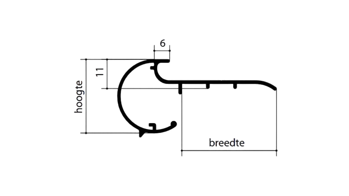 Doe-het-zelf EPDM Kraaltrim 27x58